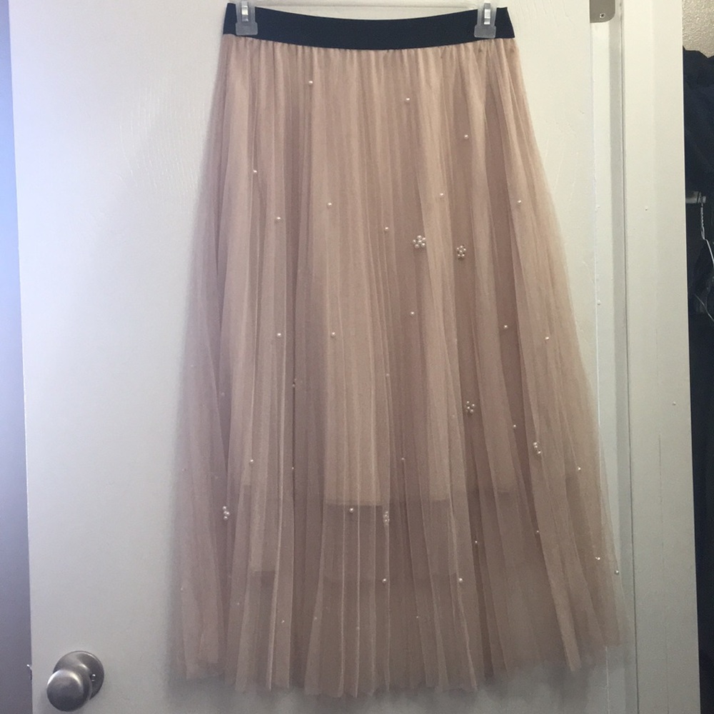 Tulle Skirt with Pearls